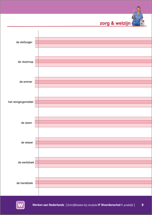 woordenschat | schrijfbladen